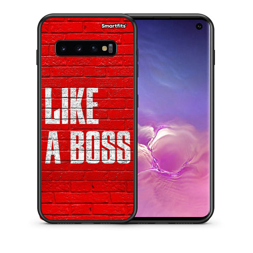 Θήκη Samsung S10 Like A Boss από τη Smartfits με σχέδιο στο πίσω μέρος και μαύρο περίβλημα | Samsung S10 Like A Boss case with colorful back and black bezels
