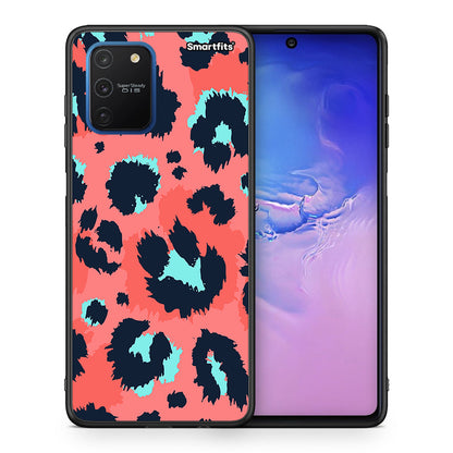 Θήκη Samsung Galaxy S10 Lite Pink Leopard Animal από τη Smartfits με σχέδιο στο πίσω μέρος και μαύρο περίβλημα | Samsung Galaxy S10 Lite Pink Leopard Animal case with colorful back and black bezels