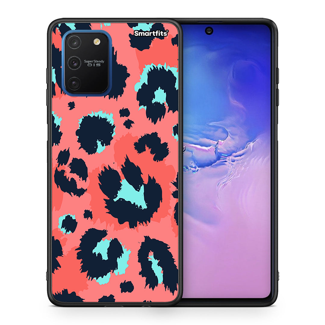 Θήκη Samsung Galaxy S10 Lite Pink Leopard Animal από τη Smartfits με σχέδιο στο πίσω μέρος και μαύρο περίβλημα | Samsung Galaxy S10 Lite Pink Leopard Animal case with colorful back and black bezels