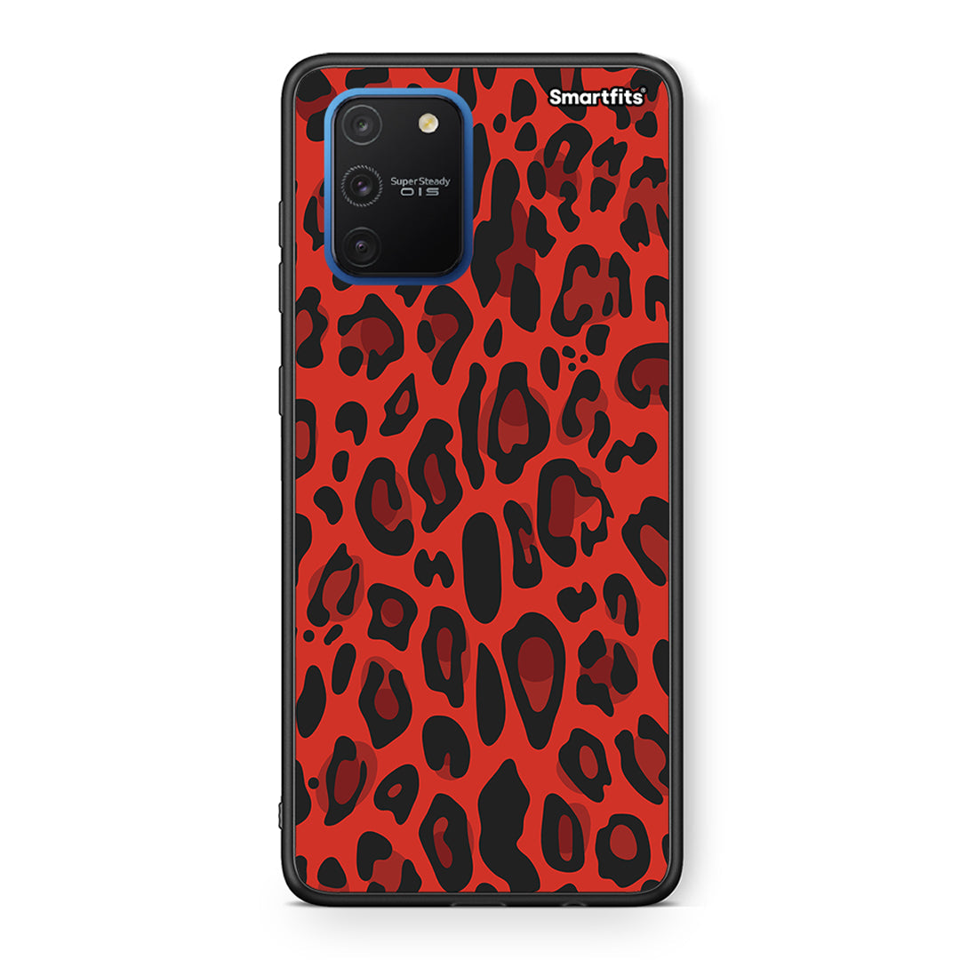 4 - Samsung Galaxy S10 Lite Red Leopard Animal case, cover, bumper