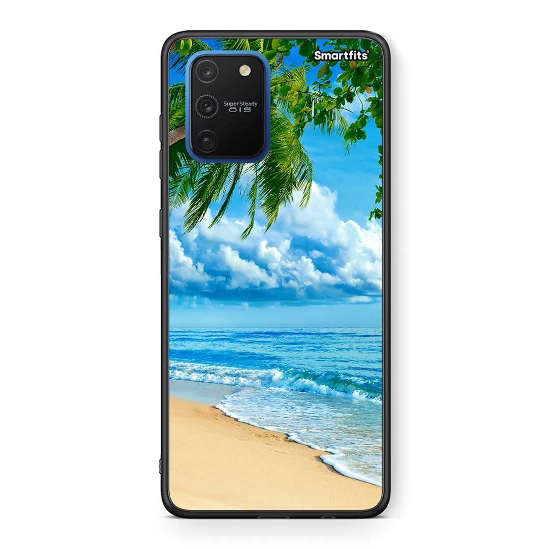 Samsung Galaxy S10 Lite Beautiful Beach θήκη από τη Smartfits με σχέδιο στο πίσω μέρος και μαύρο περίβλημα | Smartphone case with colorful back and black bezels by Smartfits