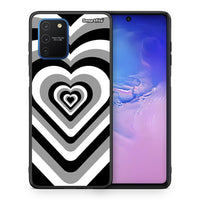 Thumbnail for Θήκη Samsung Galaxy S10 Lite Black Hearts από τη Smartfits με σχέδιο στο πίσω μέρος και μαύρο περίβλημα | Samsung Galaxy S10 Lite Black Hearts case with colorful back and black bezels