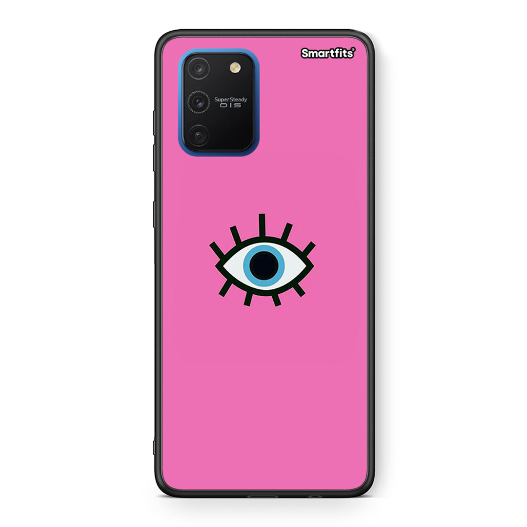 Samsung Galaxy S10 Lite Blue Eye Pink θήκη από τη Smartfits με σχέδιο στο πίσω μέρος και μαύρο περίβλημα | Smartphone case with colorful back and black bezels by Smartfits