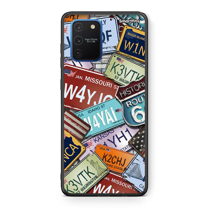 Samsung Galaxy S10 Lite Car Plates θήκη από τη Smartfits με σχέδιο στο πίσω μέρος και μαύρο περίβλημα | Smartphone case with colorful back and black bezels by Smartfits