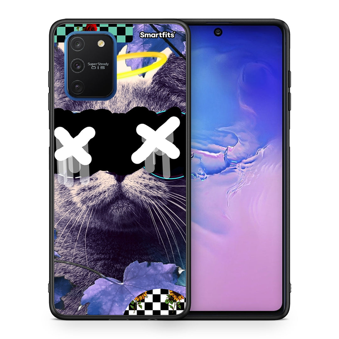 Θήκη Samsung Galaxy S10 Lite Cat Collage από τη Smartfits με σχέδιο στο πίσω μέρος και μαύρο περίβλημα | Samsung Galaxy S10 Lite Cat Collage case with colorful back and black bezels