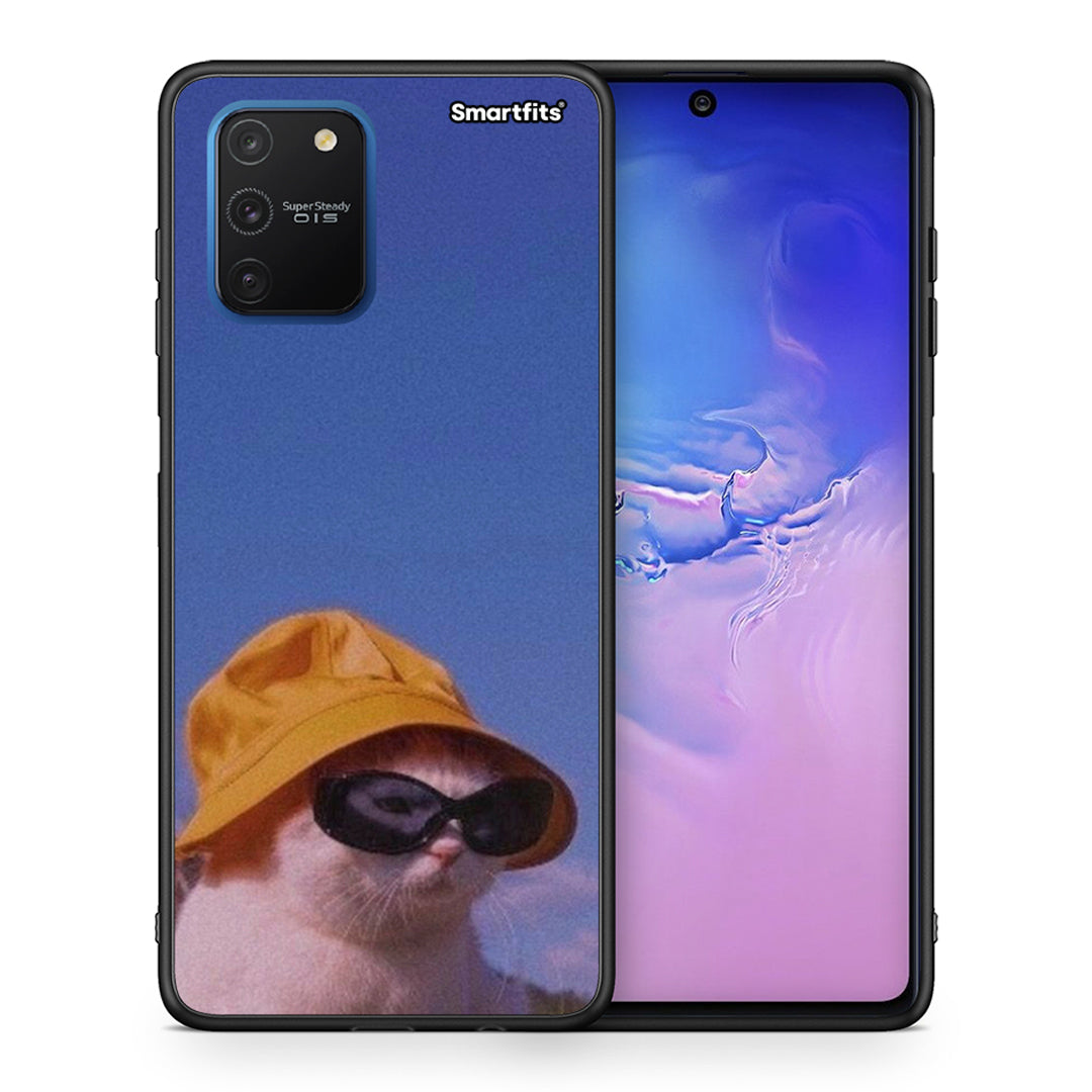 Θήκη Samsung Galaxy S10 Lite Cat Diva από τη Smartfits με σχέδιο στο πίσω μέρος και μαύρο περίβλημα | Samsung Galaxy S10 Lite Cat Diva case with colorful back and black bezels