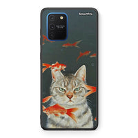 Thumbnail for Samsung Galaxy S10 Lite Cat Goldfish θήκη από τη Smartfits με σχέδιο στο πίσω μέρος και μαύρο περίβλημα | Smartphone case with colorful back and black bezels by Smartfits