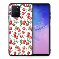 Thumbnail for Θήκη Samsung Galaxy S10 Lite Cherry Summer από τη Smartfits με σχέδιο στο πίσω μέρος και μαύρο περίβλημα | Samsung Galaxy S10 Lite Cherry Summer case with colorful back and black bezels