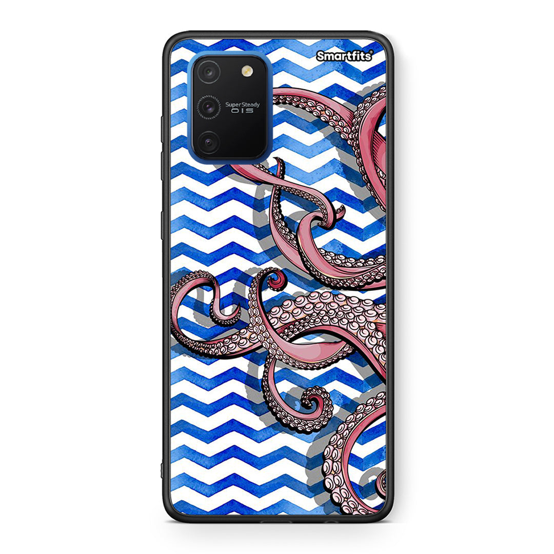 Samsung Galaxy S10 Lite Chevron Devilfish θήκη από τη Smartfits με σχέδιο στο πίσω μέρος και μαύρο περίβλημα | Smartphone case with colorful back and black bezels by Smartfits
