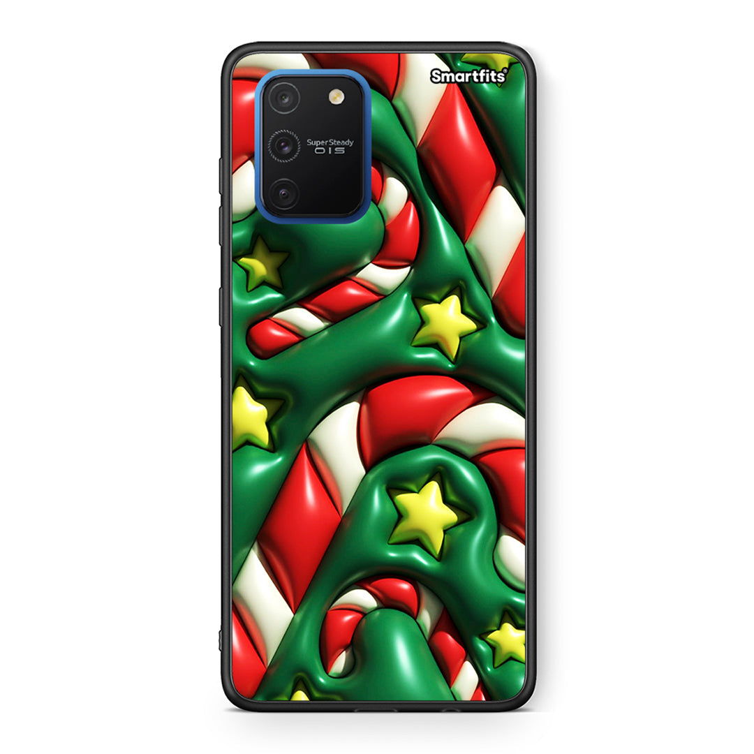 Samsung Galaxy S10 Lite Christmas Bubbles θήκη από τη Smartfits με σχέδιο στο πίσω μέρος και μαύρο περίβλημα | Smartphone case with colorful back and black bezels by Smartfits