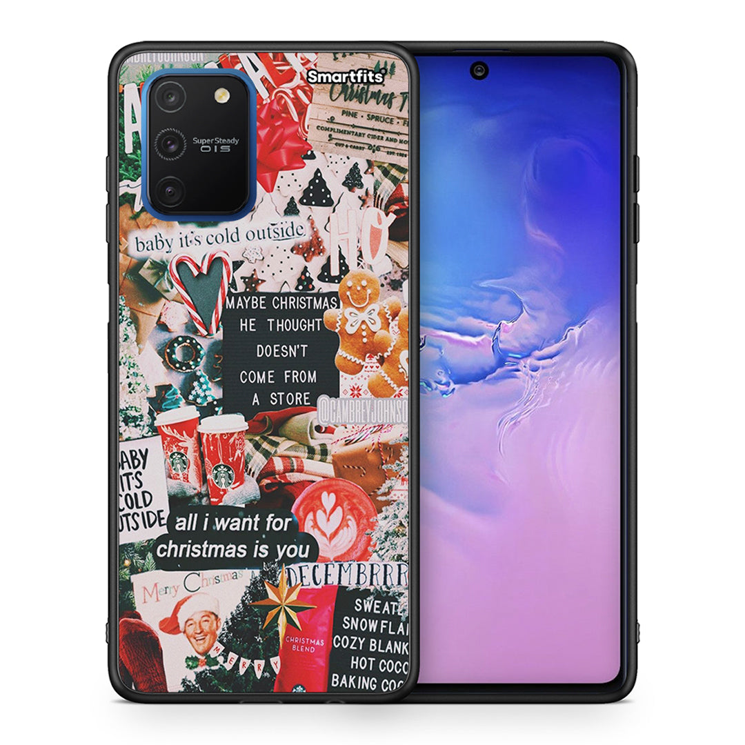 Θήκη Samsung Galaxy S10 Lite Christmas Happiness από τη Smartfits με σχέδιο στο πίσω μέρος και μαύρο περίβλημα | Samsung Galaxy S10 Lite Christmas Happiness case with colorful back and black bezels