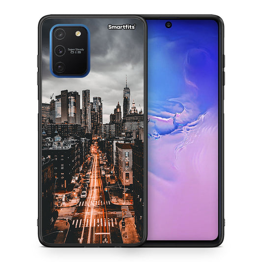 Θήκη Samsung Galaxy S10 Lite City Lights από τη Smartfits με σχέδιο στο πίσω μέρος και μαύρο περίβλημα | Samsung Galaxy S10 Lite City Lights case with colorful back and black bezels