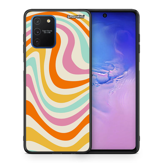 Θήκη Samsung Galaxy S10 Lite Colourful Waves από τη Smartfits με σχέδιο στο πίσω μέρος και μαύρο περίβλημα | Samsung Galaxy S10 Lite Colourful Waves case with colorful back and black bezels