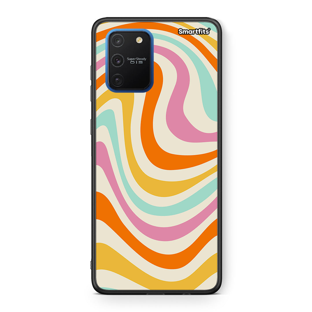 Samsung Galaxy S10 Lite Colourful Waves θήκη από τη Smartfits με σχέδιο στο πίσω μέρος και μαύρο περίβλημα | Smartphone case with colorful back and black bezels by Smartfits