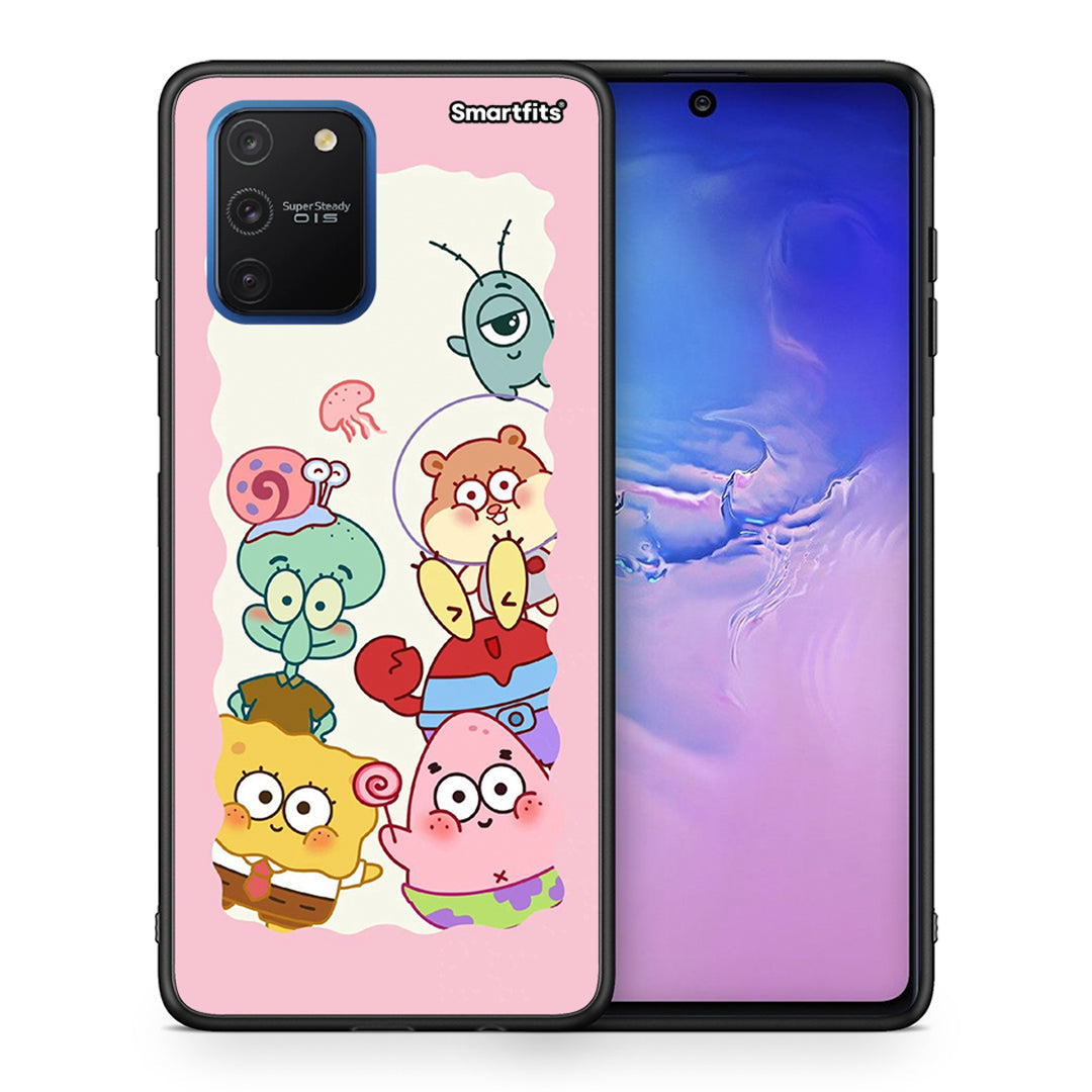 Θήκη Samsung Galaxy S10 Lite Cute Companion από τη Smartfits με σχέδιο στο πίσω μέρος και μαύρο περίβλημα | Samsung Galaxy S10 Lite Cute Companion case with colorful back and black bezels