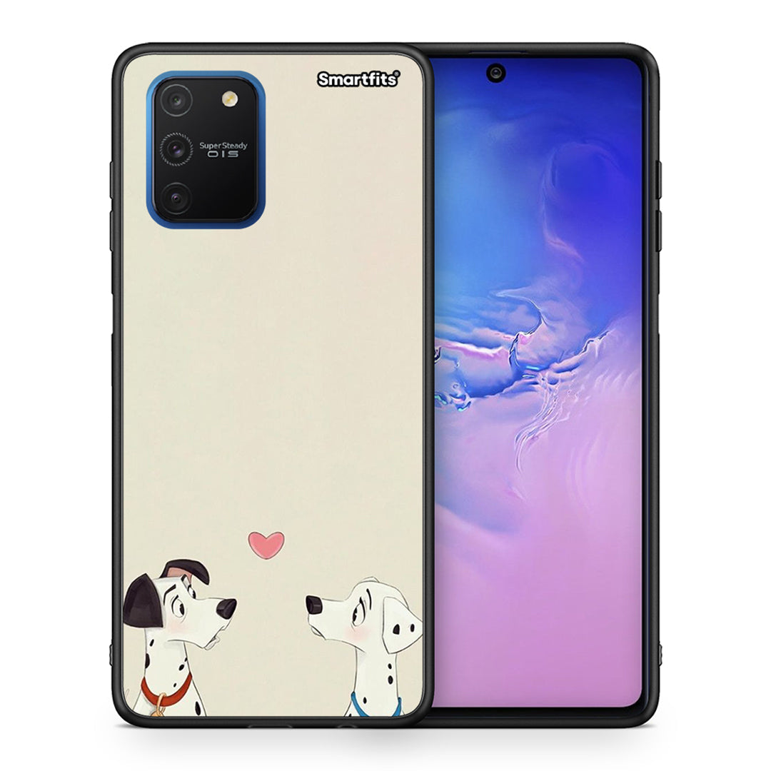 Θήκη Samsung Galaxy S10 Lite Dalmatians Love από τη Smartfits με σχέδιο στο πίσω μέρος και μαύρο περίβλημα | Samsung Galaxy S10 Lite Dalmatians Love case with colorful back and black bezels