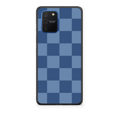 Θήκη Samsung Galaxy S10 Lite Denim Blue Checkerboard από τη Smartfits με σχέδιο στο πίσω μέρος και μαύρο περίβλημα | Samsung Galaxy S10 Lite Denim Blue Checkerboard case with colorful back and black bezels