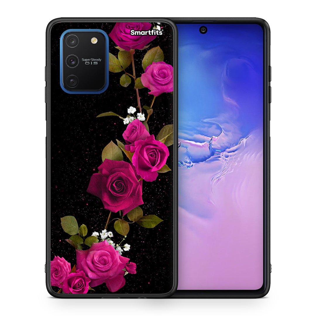 Θήκη Samsung Galaxy S10 Lite Red Roses Flower από τη Smartfits με σχέδιο στο πίσω μέρος και μαύρο περίβλημα | Samsung Galaxy S10 Lite Red Roses Flower case with colorful back and black bezels