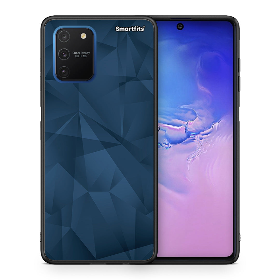 Θήκη Samsung Galaxy S10 Lite Blue Abstract Geometric από τη Smartfits με σχέδιο στο πίσω μέρος και μαύρο περίβλημα | Samsung Galaxy S10 Lite Blue Abstract Geometric case with colorful back and black bezels