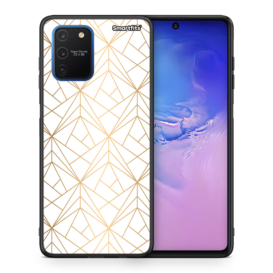 Θήκη Samsung Galaxy S10 Lite Luxury White Geometric από τη Smartfits με σχέδιο στο πίσω μέρος και μαύρο περίβλημα | Samsung Galaxy S10 Lite Luxury White Geometric case with colorful back and black bezels