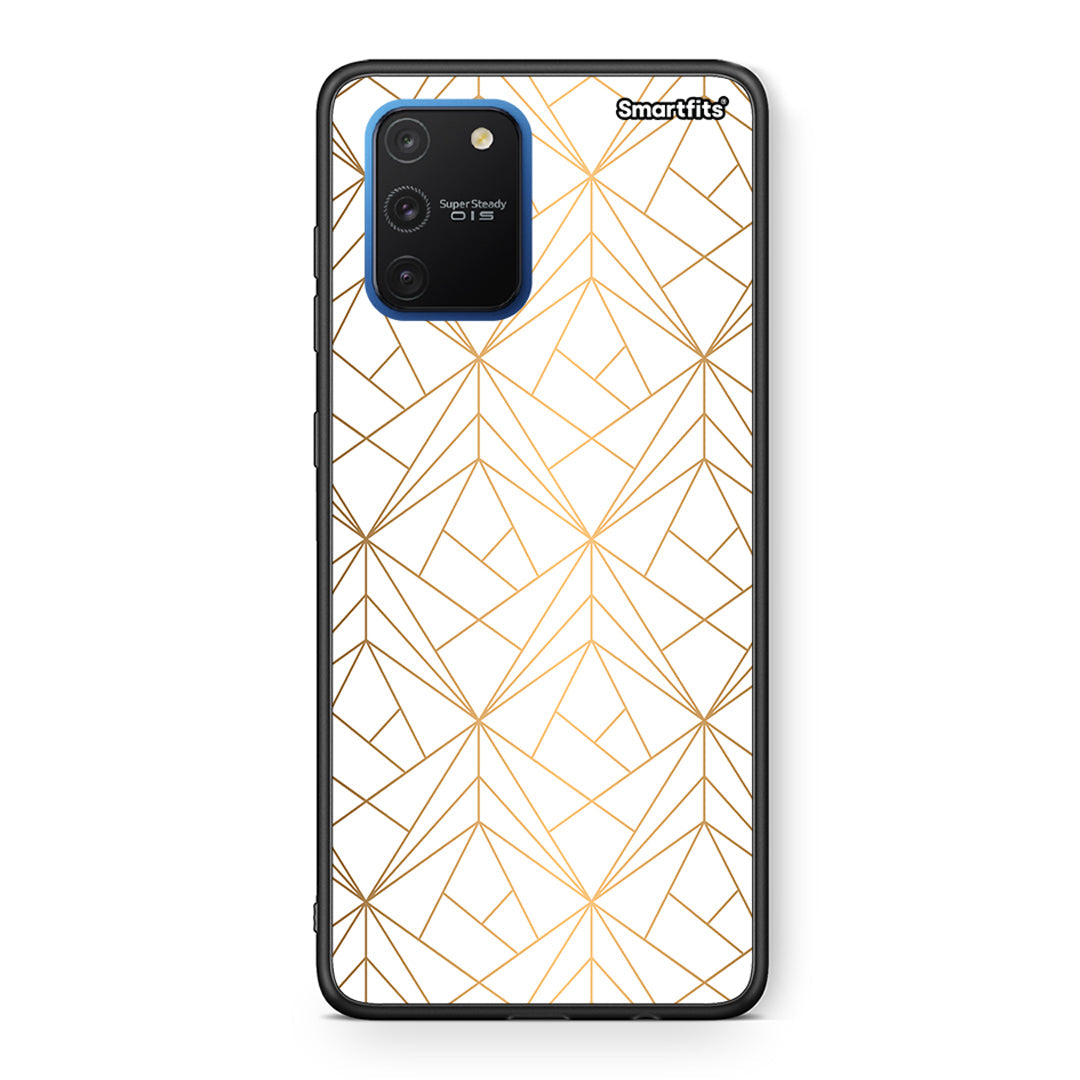 111 - Samsung Galaxy S10 Lite Luxury White Geometric case, cover, bumper