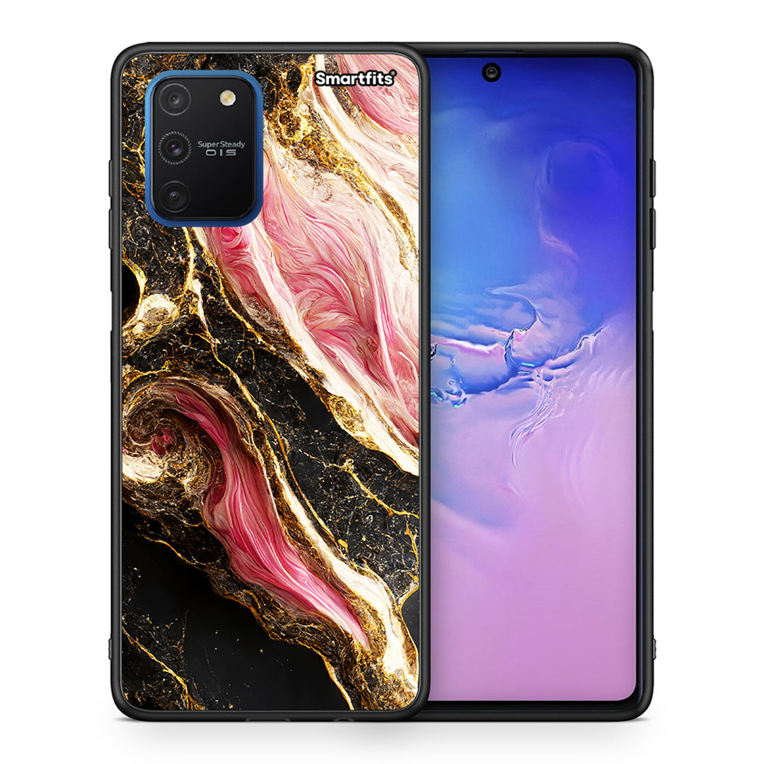 Θήκη Samsung Galaxy S10 Lite Glamorous Pink Marble από τη Smartfits με σχέδιο στο πίσω μέρος και μαύρο περίβλημα | Samsung Galaxy S10 Lite Glamorous Pink Marble case with colorful back and black bezels