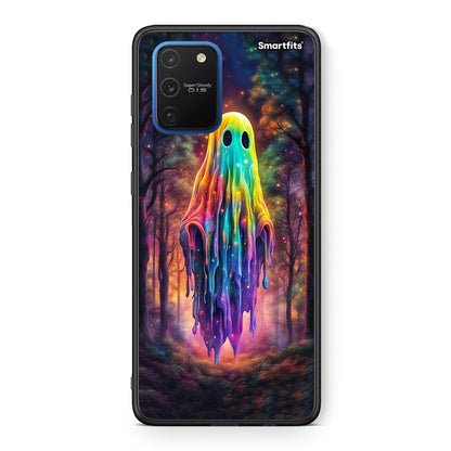 Samsung Galaxy S10 Lite Halloween Ghost θήκη από τη Smartfits με σχέδιο στο πίσω μέρος και μαύρο περίβλημα | Smartphone case with colorful back and black bezels by Smartfits
