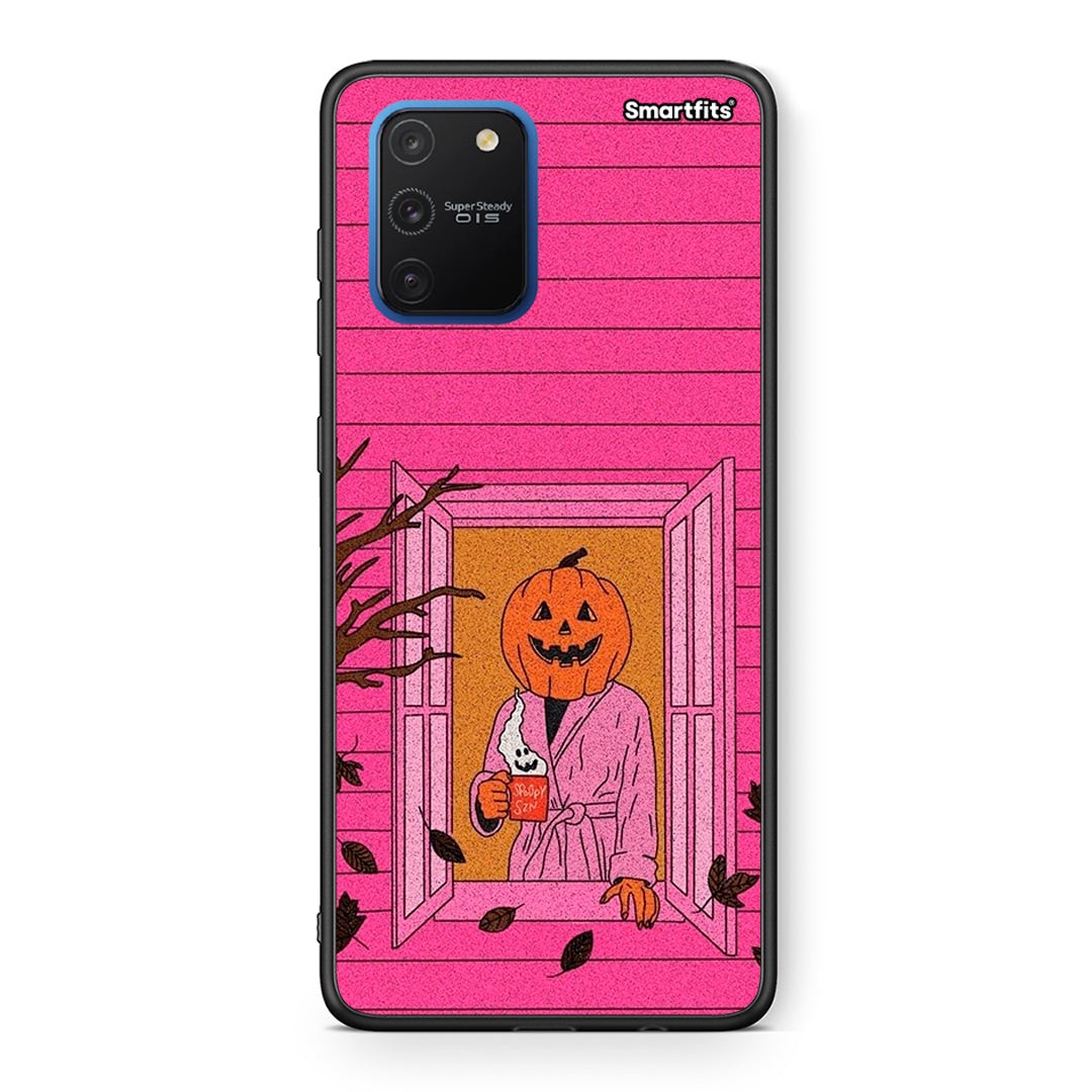 Samsung Galaxy S10 Lite Halloween Pumpkin Lady Θήκη από τη Smartfits με σχέδιο στο πίσω μέρος και μαύρο περίβλημα | Smartphone case with colorful back and black bezels by Smartfits