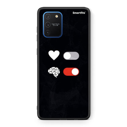 Samsung Galaxy S10 Lite Heart Vs Brain Θήκη Αγίου Βαλεντίνου από τη Smartfits με σχέδιο στο πίσω μέρος και μαύρο περίβλημα | Smartphone case with colorful back and black bezels by Smartfits