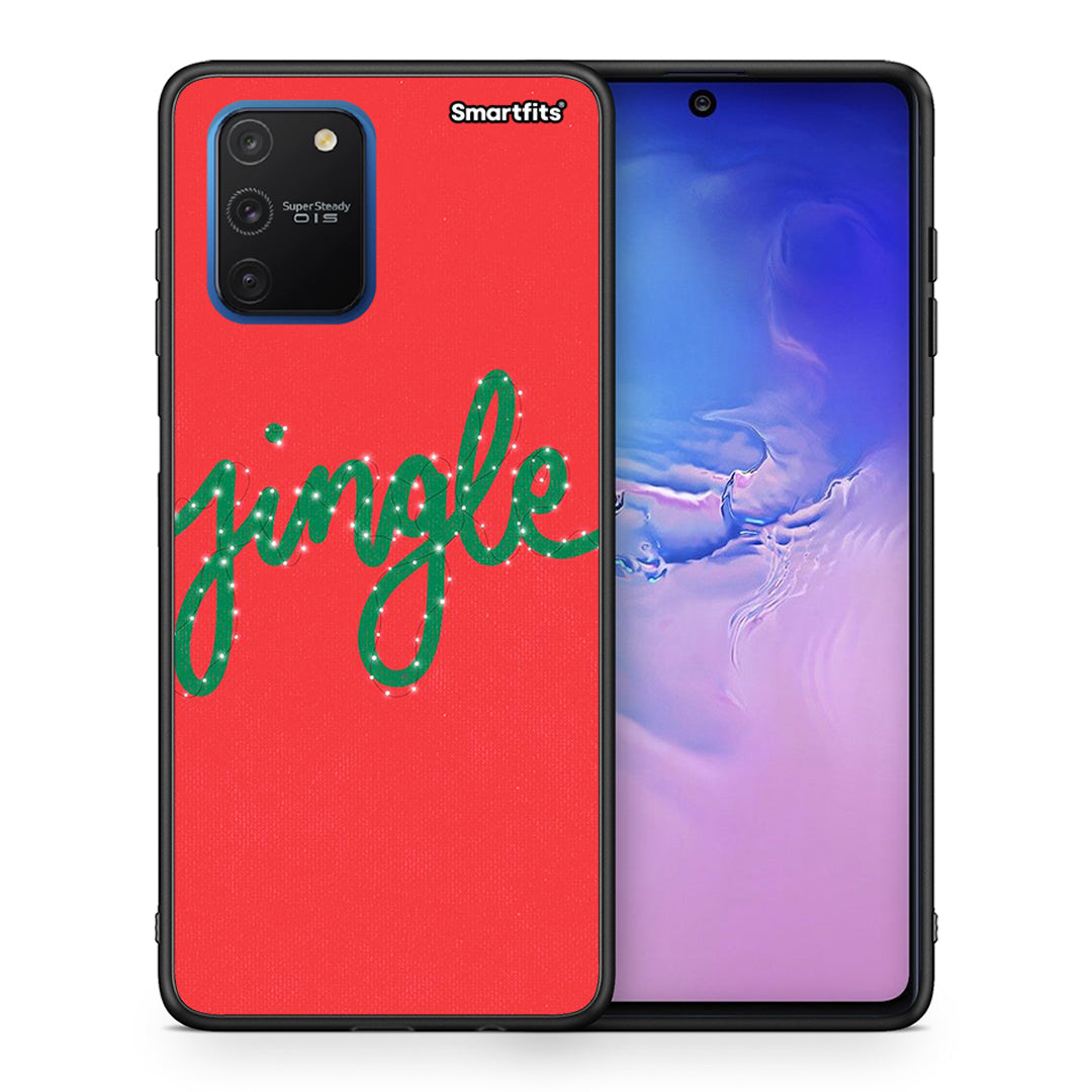 Θήκη Samsung Galaxy S10 Lite Jingle Xmas από τη Smartfits με σχέδιο στο πίσω μέρος και μαύρο περίβλημα | Samsung Galaxy S10 Lite Jingle Xmas case with colorful back and black bezels