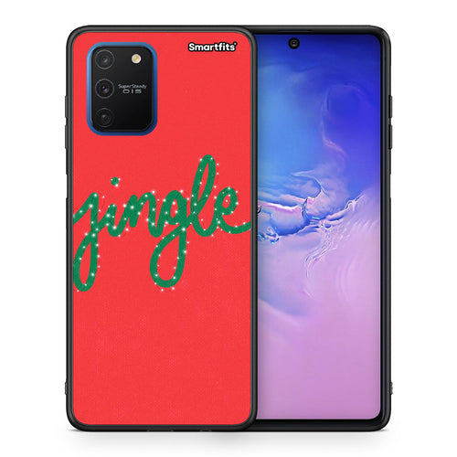 Θήκη Samsung Galaxy S10 Lite Jingle Xmas από τη Smartfits με σχέδιο στο πίσω μέρος και μαύρο περίβλημα | Samsung Galaxy S10 Lite Jingle Xmas case with colorful back and black bezels