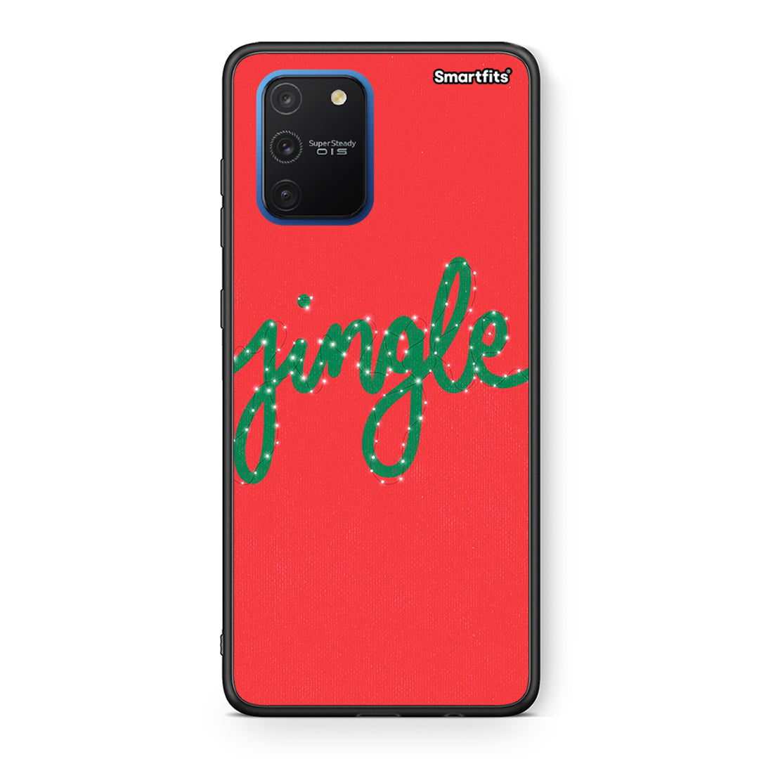 Samsung Galaxy S10 Lite Jingle Xmas θήκη από τη Smartfits με σχέδιο στο πίσω μέρος και μαύρο περίβλημα | Smartphone case with colorful back and black bezels by Smartfits