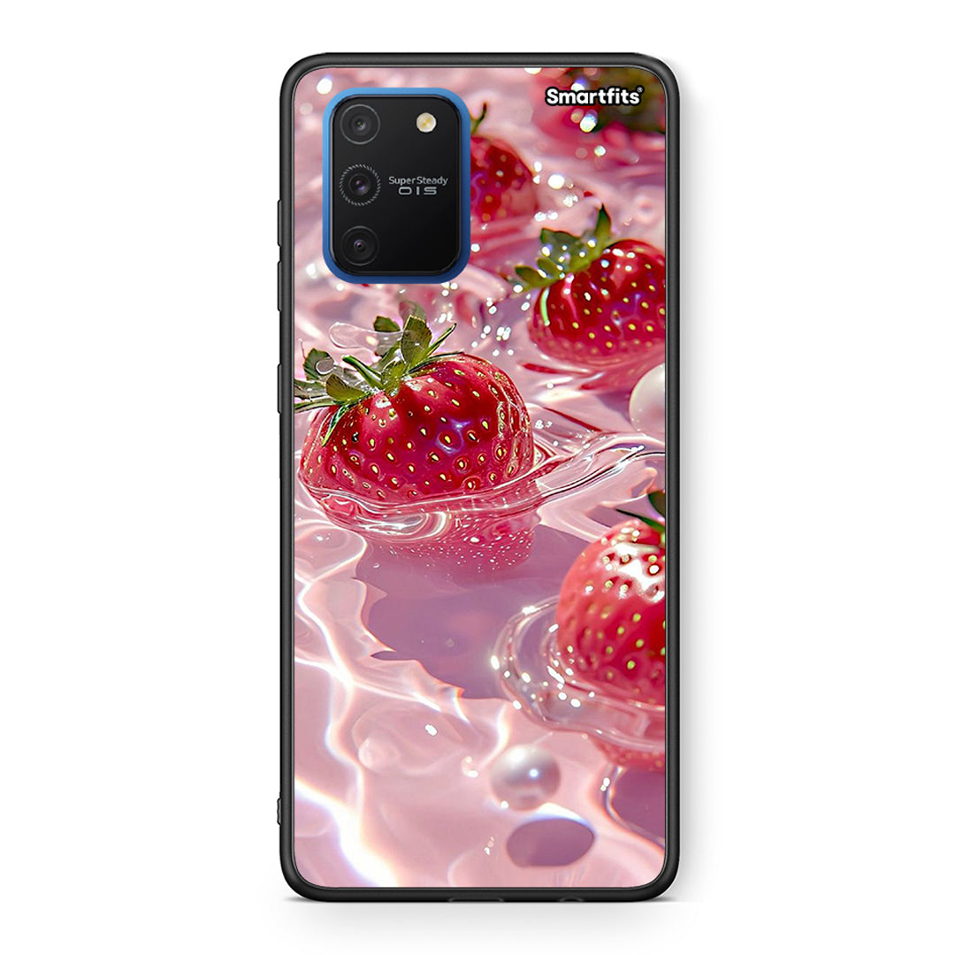 Samsung Galaxy S10 Lite Juicy Strawberries θήκη από τη Smartfits με σχέδιο στο πίσω μέρος και μαύρο περίβλημα | Smartphone case with colorful back and black bezels by Smartfits