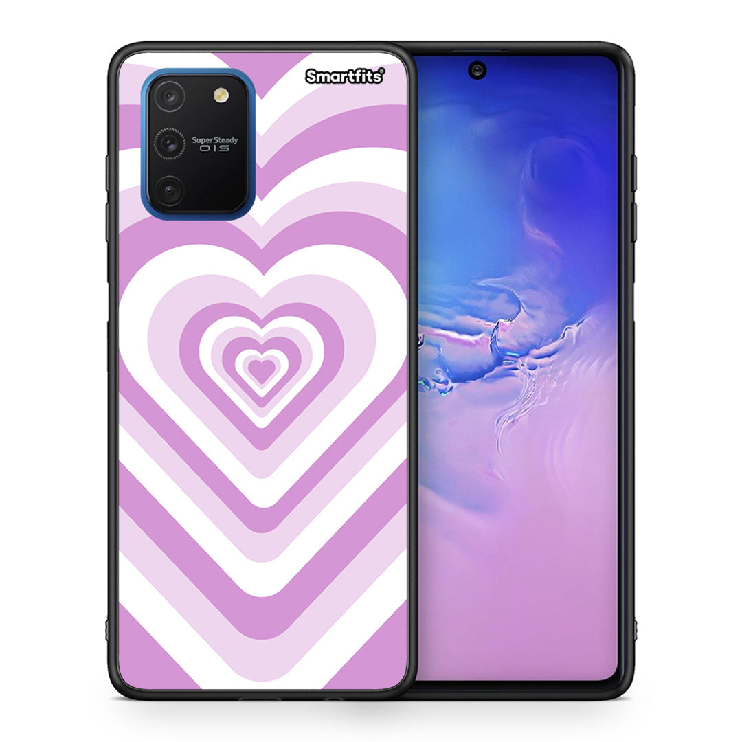 Θήκη Samsung Galaxy S10 Lite Lilac Hearts από τη Smartfits με σχέδιο στο πίσω μέρος και μαύρο περίβλημα | Samsung Galaxy S10 Lite Lilac Hearts case with colorful back and black bezels