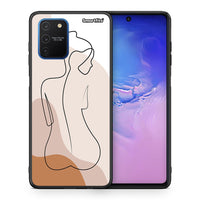 Thumbnail for Θήκη Samsung Galaxy S10 Lite LineArt Woman από τη Smartfits με σχέδιο στο πίσω μέρος και μαύρο περίβλημα | Samsung Galaxy S10 Lite LineArt Woman case with colorful back and black bezels