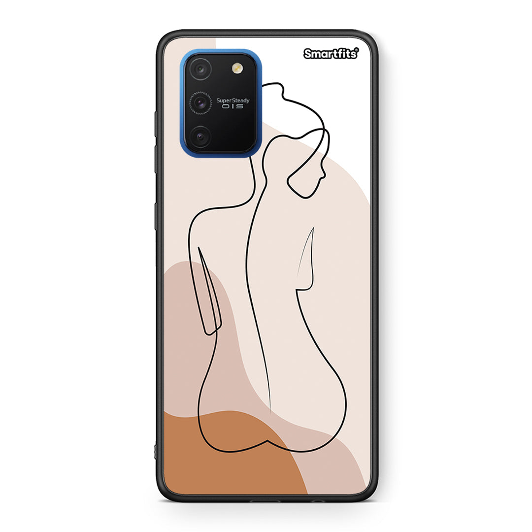 Samsung Galaxy S10 Lite LineArt Woman θήκη από τη Smartfits με σχέδιο στο πίσω μέρος και μαύρο περίβλημα | Smartphone case with colorful back and black bezels by Smartfits