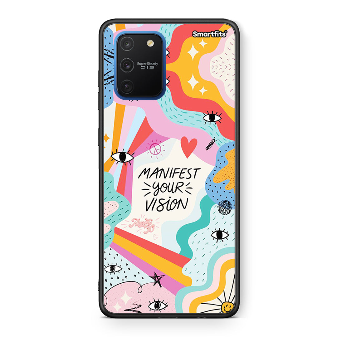 Samsung Galaxy S10 Lite Manifest Your Vision θήκη από τη Smartfits με σχέδιο στο πίσω μέρος και μαύρο περίβλημα | Smartphone case with colorful back and black bezels by Smartfits