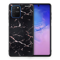 Thumbnail for Θήκη Samsung Galaxy S10 Lite Black Rosegold Marble από τη Smartfits με σχέδιο στο πίσω μέρος και μαύρο περίβλημα | Samsung Galaxy S10 Lite Black Rosegold Marble case with colorful back and black bezels