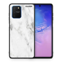 Thumbnail for Θήκη Samsung Galaxy S10 Lite White Marble από τη Smartfits με σχέδιο στο πίσω μέρος και μαύρο περίβλημα | Samsung Galaxy S10 Lite White Marble case with colorful back and black bezels