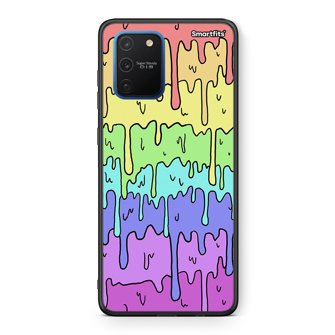 Samsung Galaxy S10 Lite Melting Rainbow θήκη από τη Smartfits με σχέδιο στο πίσω μέρος και μαύρο περίβλημα | Smartphone case with colorful back and black bezels by Smartfits