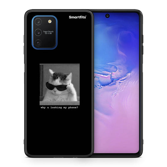 Θήκη Samsung Galaxy S10 Lite Meme Cat από τη Smartfits με σχέδιο στο πίσω μέρος και μαύρο περίβλημα | Samsung Galaxy S10 Lite Meme Cat case with colorful back and black bezels