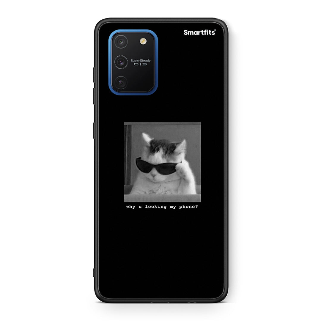 Samsung Galaxy S10 Lite Meme Cat θήκη από τη Smartfits με σχέδιο στο πίσω μέρος και μαύρο περίβλημα | Smartphone case with colorful back and black bezels by Smartfits
