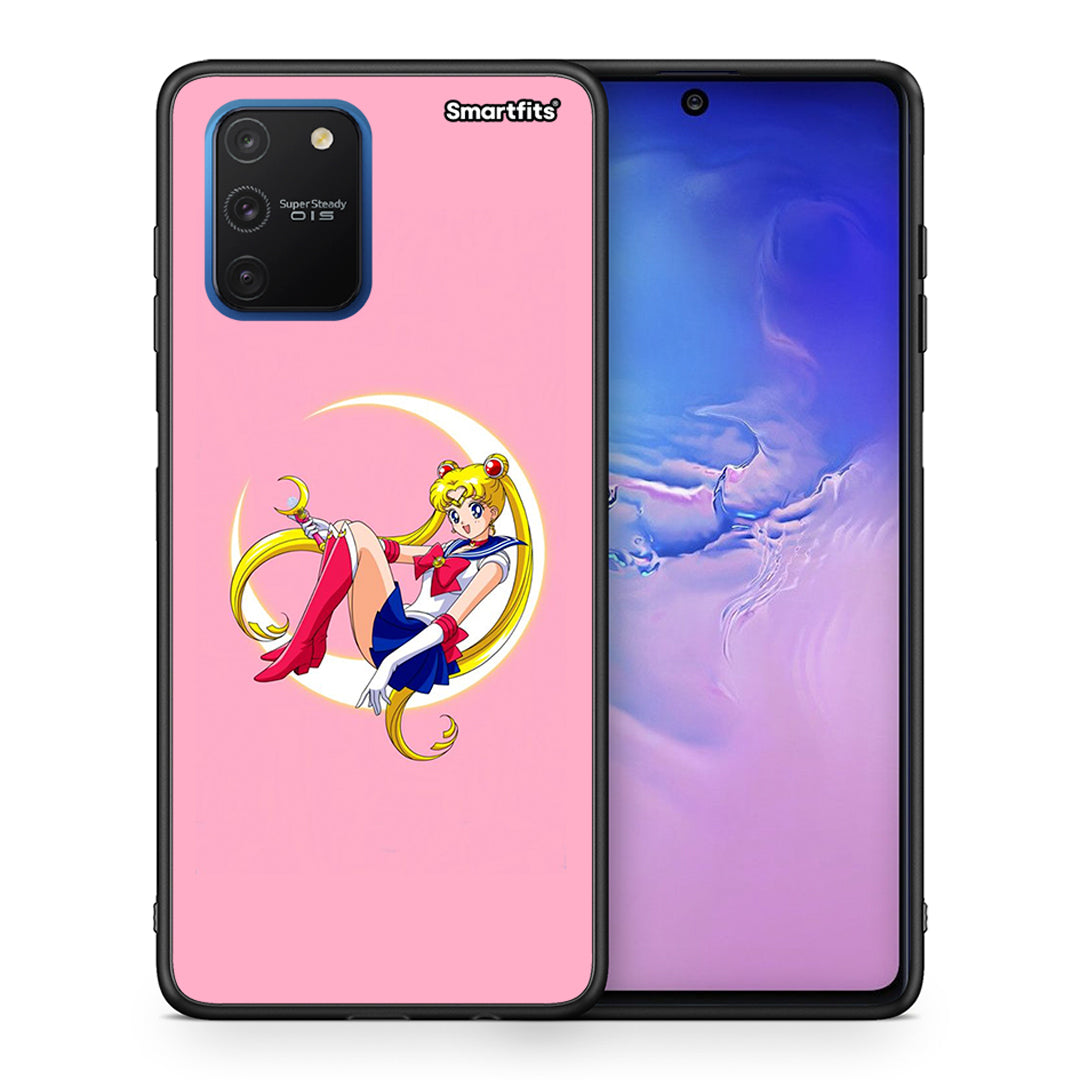 Θήκη Samsung Galaxy S10 Lite Moon Girl από τη Smartfits με σχέδιο στο πίσω μέρος και μαύρο περίβλημα | Samsung Galaxy S10 Lite Moon Girl case with colorful back and black bezels