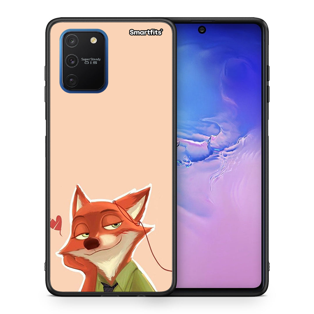 Θήκη Samsung Galaxy S10 Lite Nick Wilde And Judy Hopps Love 1 από τη Smartfits με σχέδιο στο πίσω μέρος και μαύρο περίβλημα | Samsung Galaxy S10 Lite Nick Wilde And Judy Hopps Love 1 case with colorful back and black bezels