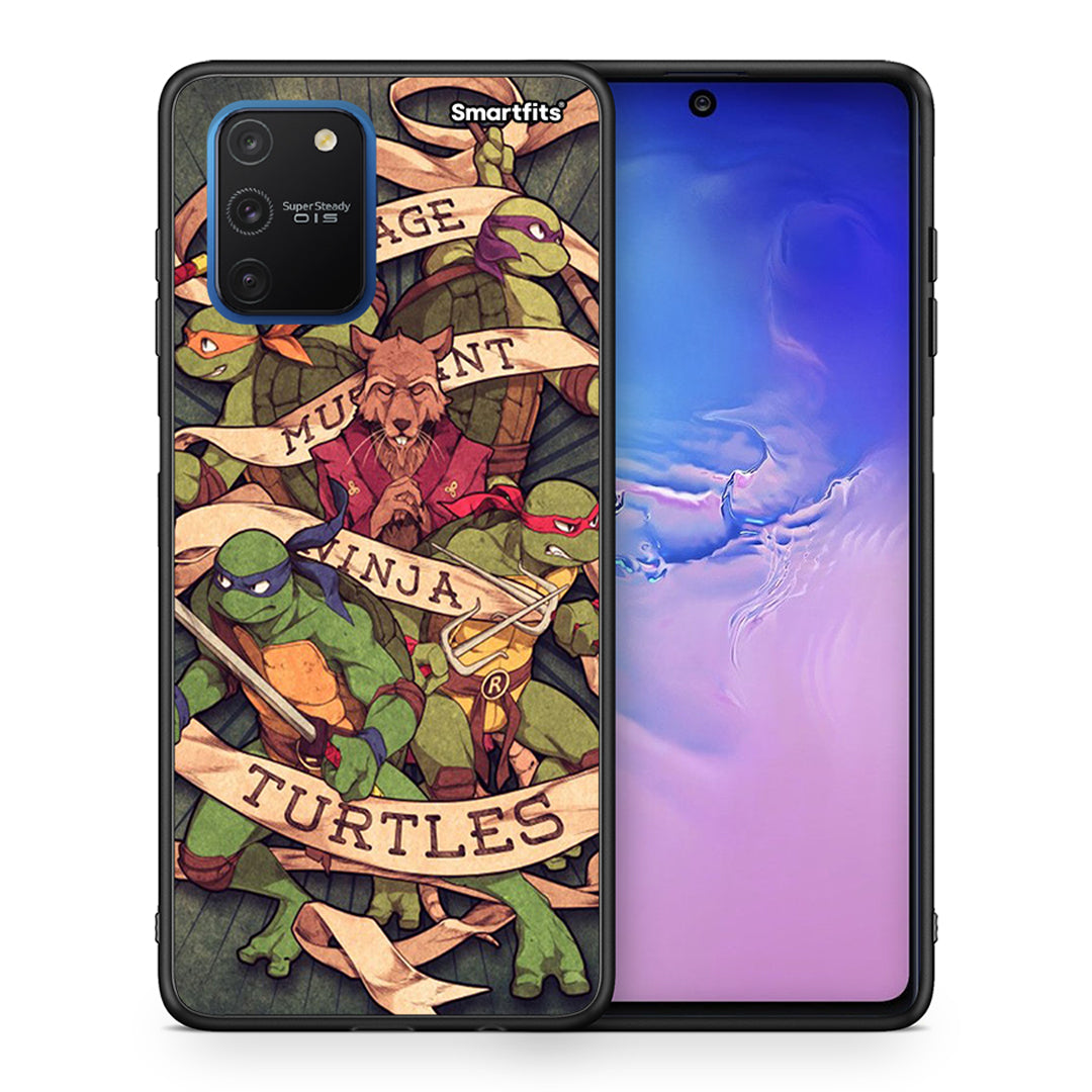 Θήκη Samsung Galaxy S10 Lite Ninja Turtles από τη Smartfits με σχέδιο στο πίσω μέρος και μαύρο περίβλημα | Samsung Galaxy S10 Lite Ninja Turtles case with colorful back and black bezels