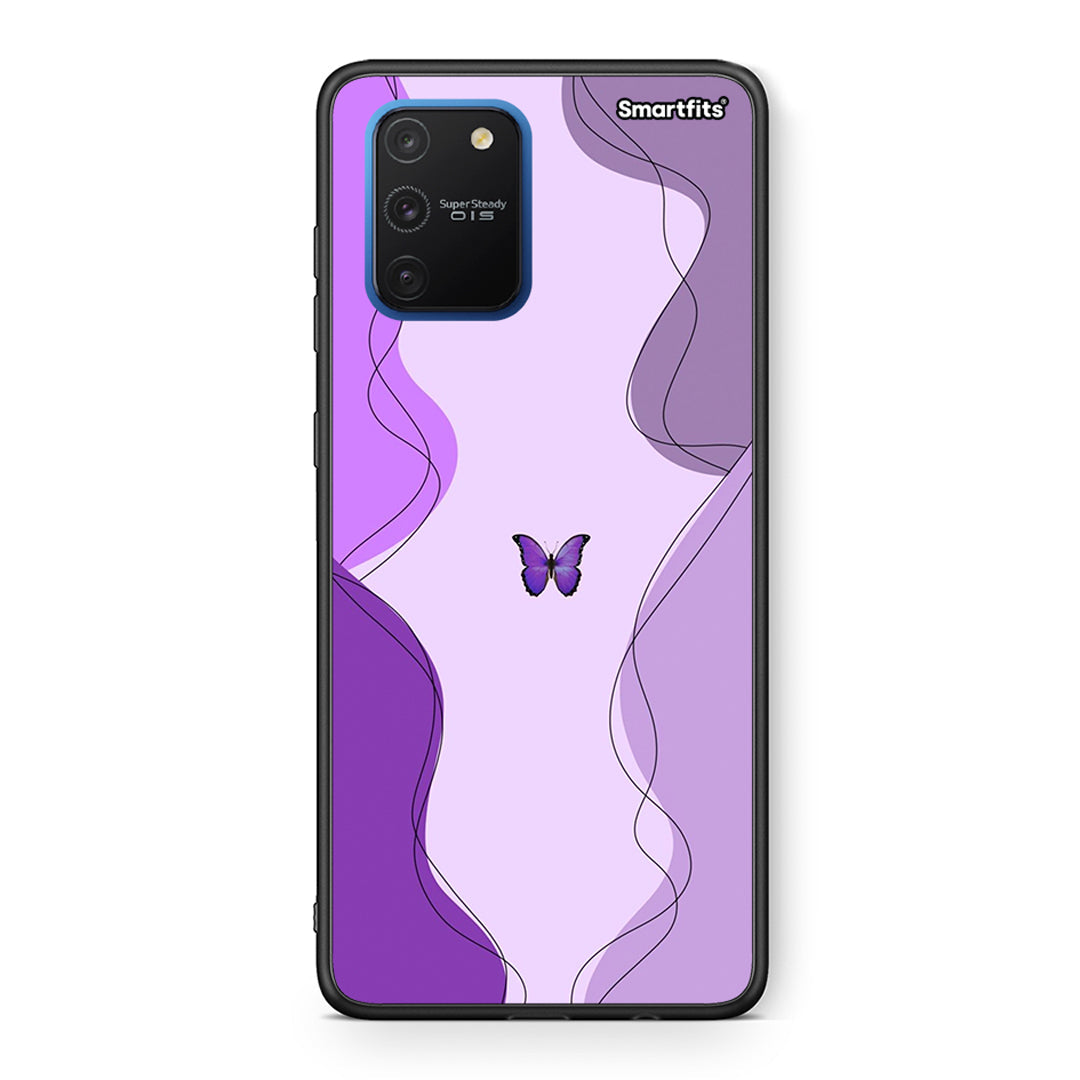 Samsung Galaxy S10 Lite Purple Mariposa Θήκη Αγίου Βαλεντίνου από τη Smartfits με σχέδιο στο πίσω μέρος και μαύρο περίβλημα | Smartphone case with colorful back and black bezels by Smartfits