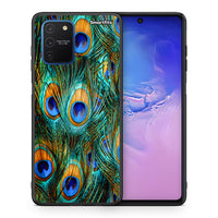 Thumbnail for Θήκη Samsung Galaxy S10 Lite Real Peacock Feathers από τη Smartfits με σχέδιο στο πίσω μέρος και μαύρο περίβλημα | Samsung Galaxy S10 Lite Real Peacock Feathers case with colorful back and black bezels