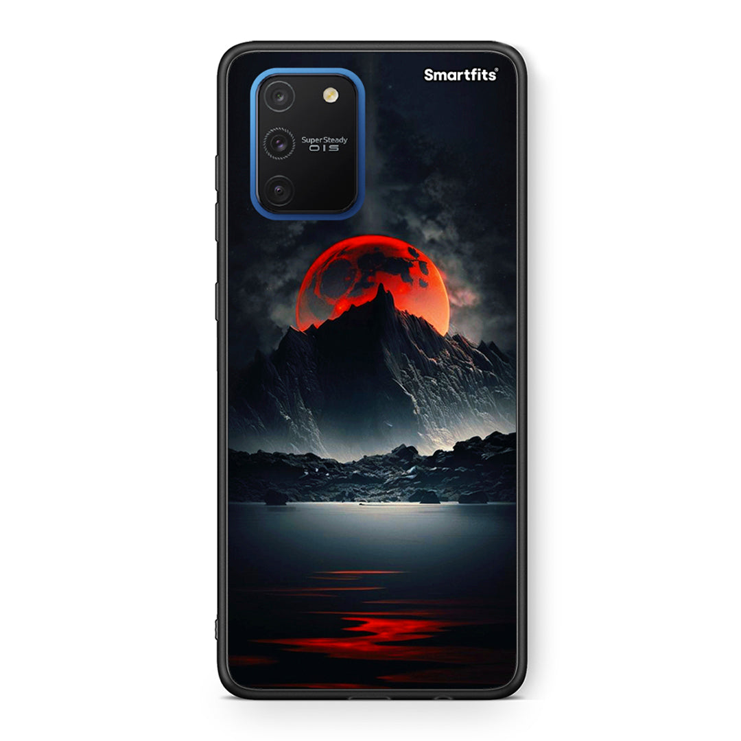 Samsung Galaxy S10 Lite Red Full Moon θήκη από τη Smartfits με σχέδιο στο πίσω μέρος και μαύρο περίβλημα | Smartphone case with colorful back and black bezels by Smartfits