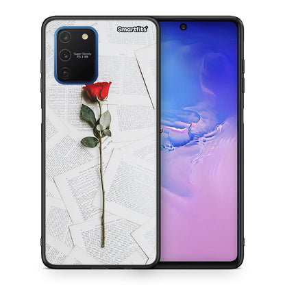 Θήκη Samsung Galaxy S10 Lite Red Rose από τη Smartfits με σχέδιο στο πίσω μέρος και μαύρο περίβλημα | Samsung Galaxy S10 Lite Red Rose case with colorful back and black bezels
