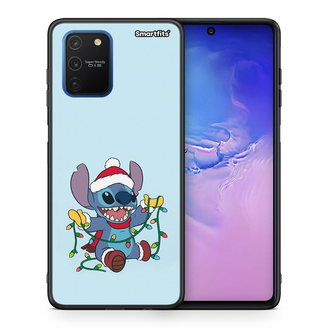 Θήκη Samsung Galaxy S10 Lite Santa Stich από τη Smartfits με σχέδιο στο πίσω μέρος και μαύρο περίβλημα | Samsung Galaxy S10 Lite Santa Stich case with colorful back and black bezels